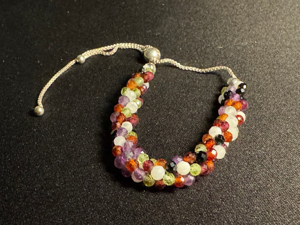 925 Sterling Crystal Bolo Bracelet